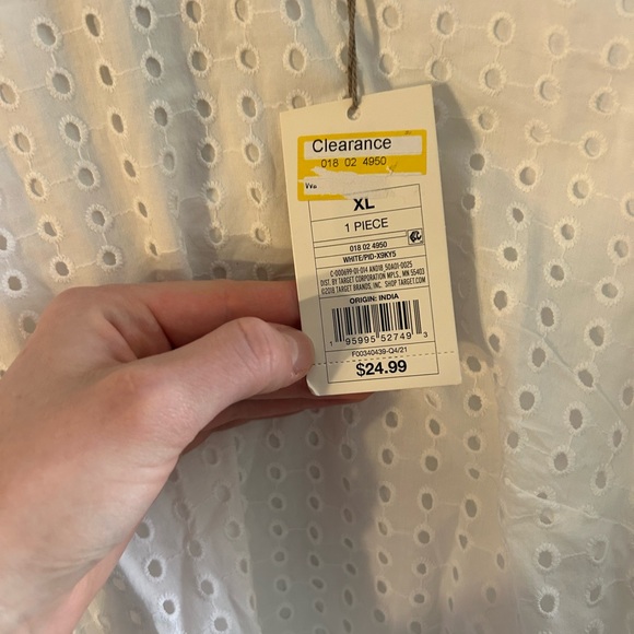 NWT a new day puff sleeve eyelet white blouse - Picture 6 of 10